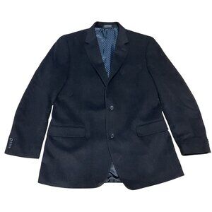 Michael Kors Camel Hair Sport Coat Size 42L Black Lined Structured 2 Button Mens